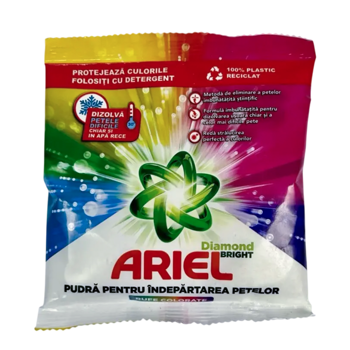 Порошок плямовивідник Ariel Color Diamond Bright для кольорових тканин, 150 г (841951) - 